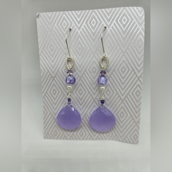 💎Elegant Purple Drop Earrings NWOT - Picture 5 of 7
